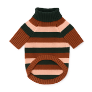 Gestreifter Winterpullover für Hunde Warm Bequem Rollkragen Mehrfarbig