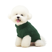 Klassischer Strickpullover für Hunde – Smaragdgrün