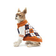 Hundepullover mit Rautenmuster – Warmer Strickmantel für Hunde