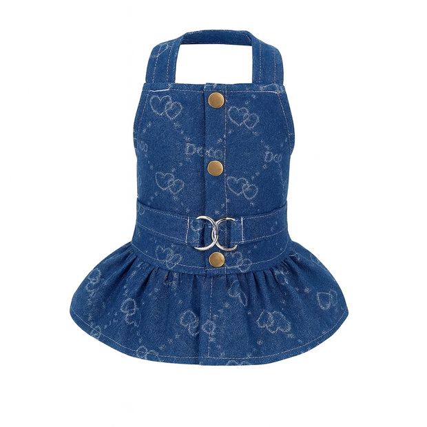 Jeanskleid Für Kleine Hunde Mit Gürtel Modisch Bequem
