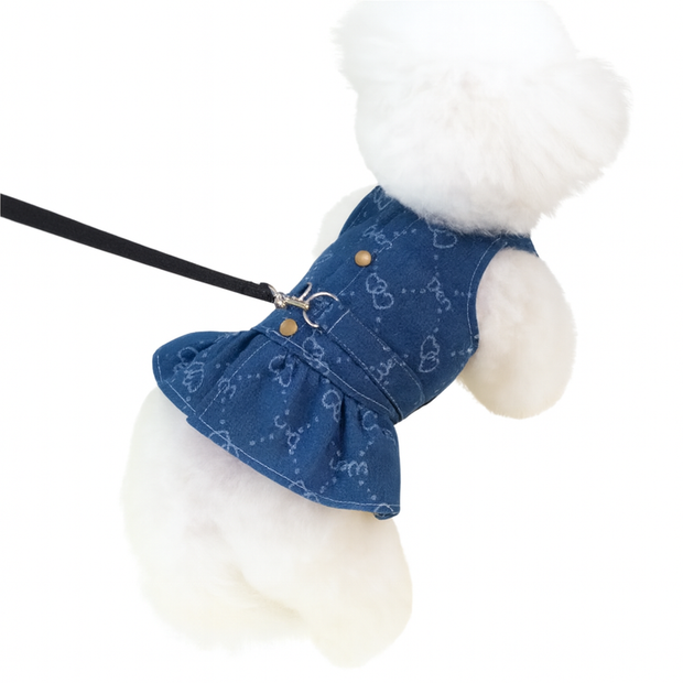 Jeanskleid Für Kleine Hunde Mit Gürtel Modisch Bequem