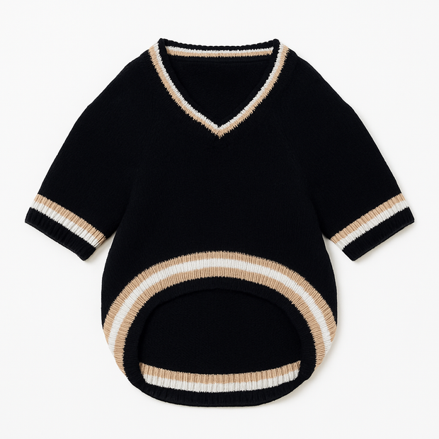 Klassischer Strickpullover für Hunde Eleganter VAusschnitt