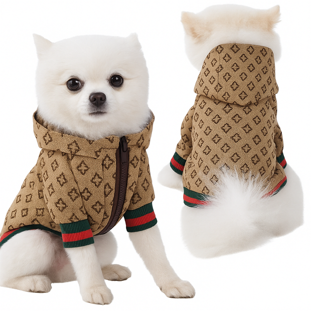 Luxuriöse Kapuzenjacke für Hunde Mit Reißverschluss & Warmem Futter