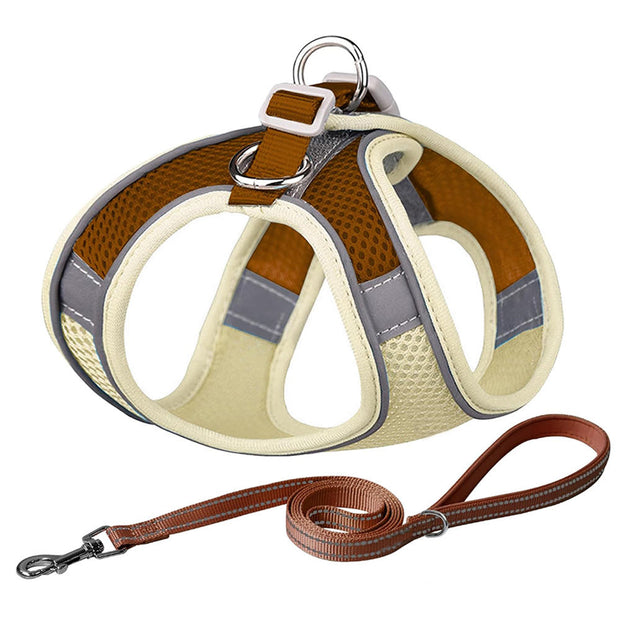 Reflektierendes Hundegeschirr Mit Leine Bequem Atmungsaktiv Sicher