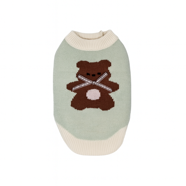 Strickpullover mit Bärenmotiv für kleine Hunde
