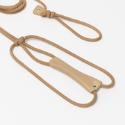 Verstellbare Premium Hundeleine Veganleder Beige Robust Komfortgriff