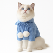 Kapuzen-Strickpullover mit Bommeln für Katzen & kleine Hunde